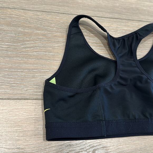 NIKE‎ Black Neon Yellow Dri-Fit Mesh Racerback Foam Padded Sports Bra Size Small - Picture 5 of 9